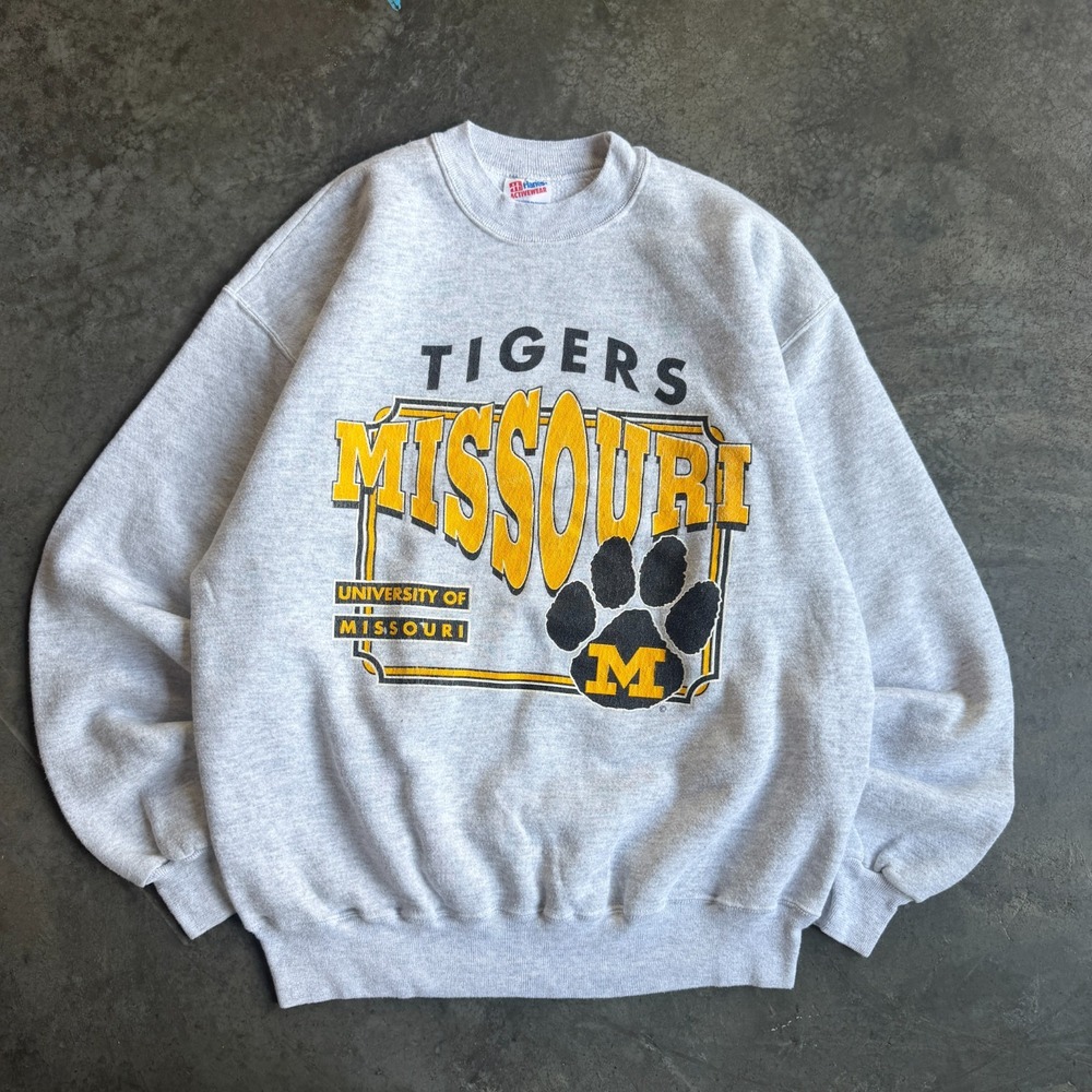 Vintage 90s University of Missouri Tigers Graphic Sweatshirt Crewneck Mens XL